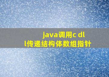 java调用c dll传递结构体数组指针